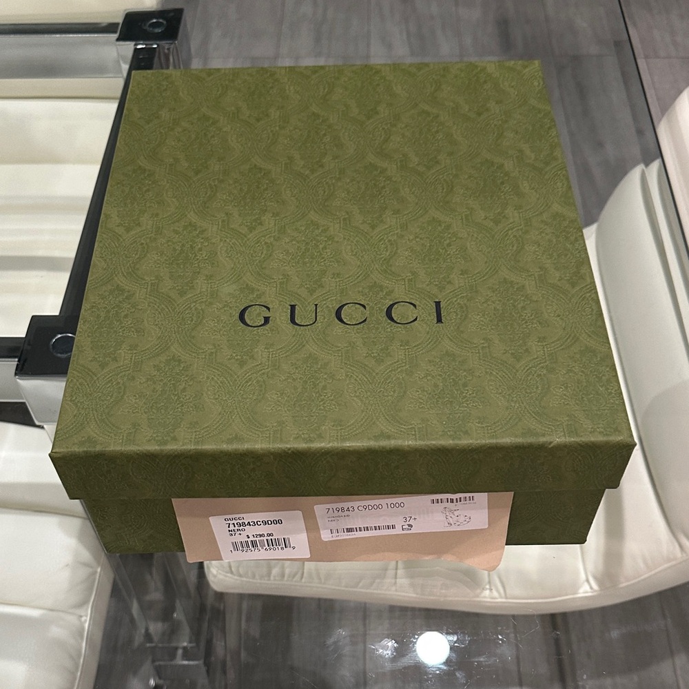 Authentic Gucci Malaga Kid Interlock Black Leather Platform - Picture 13 of 16